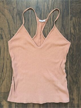 Savage Size Large Blush Pink Ribbed Racerback Tank Top
